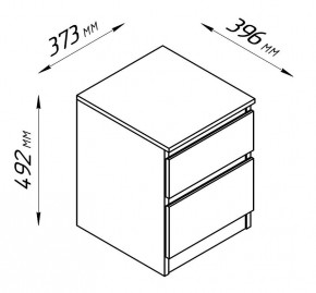 2.03.03.050.4 КАСТОР тумба 2 ящика RU серая в Коротчаево - korotchaevo.ok-mebel.com | фото 3