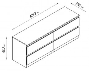 2.03.03.100.4 КАСТОР тумба 4 ящика RU серая в Коротчаево - korotchaevo.ok-mebel.com | фото 4