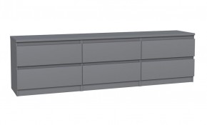 2.03.03.110.4 КАСТОР тумба 6 ящиков RU серая в Коротчаево - korotchaevo.ok-mebel.com | фото