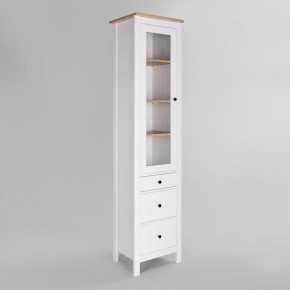 2.08.07.120.14 САГА шкаф с витриной 50 белый/ясень RU в Коротчаево - korotchaevo.ok-mebel.com | фото