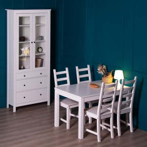 2.08.07.130.1 САГА шкаф с витриной 90 белый RU в Коротчаево - korotchaevo.ok-mebel.com | фото 3