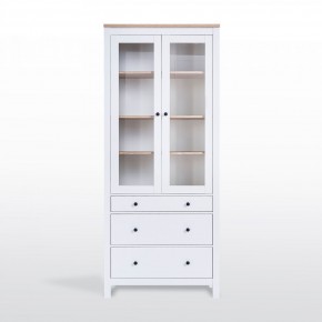 2.08.07.130.14 САГА шкаф с витриной 90 белый/ясень RU в Коротчаево - korotchaevo.ok-mebel.com | фото 2