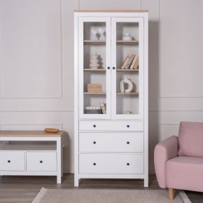 2.08.07.130.14 САГА шкаф с витриной 90 белый/ясень RU в Коротчаево - korotchaevo.ok-mebel.com | фото 4