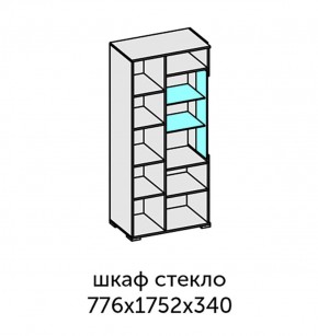 Аллегро-10 Шкаф 2дв. (со стеклом) (дуб крафт золотой-камень темный) в Коротчаево - korotchaevo.ok-mebel.com | фото 2