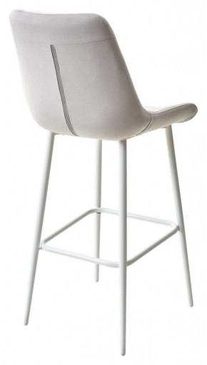 Барный стул ХОФМАН, цвет H-09 Светло-серый, велюр / белый каркас М-City в Коротчаево - korotchaevo.ok-mebel.com | фото 4