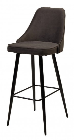 Барный стул NEPAL-BAR ГРАФИТ #14, велюр/ черный каркас (H=78cm) М-City в Коротчаево - korotchaevo.ok-mebel.com | фото 1