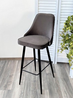 Барный стул NEPAL-BAR ГРАФИТ #14, велюр/ черный каркас (H=78cm) М-City в Коротчаево - korotchaevo.ok-mebel.com | фото 4