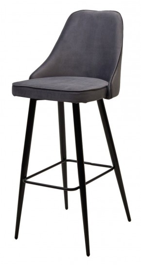 Барный стул NEPAL-BAR СЕРЫЙ #27, велюр/ черный каркас (H=78cm) М-City в Коротчаево - korotchaevo.ok-mebel.com | фото 1
