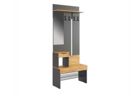БАСКО Прихожая К7 (графит) в Коротчаево - korotchaevo.ok-mebel.com | фото 2