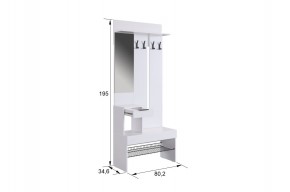 БАСКО Прихожая (модульная) белое дерево в Коротчаево - korotchaevo.ok-mebel.com | фото 3