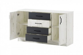 БЕАТРИС Комод К1400 (дуб крафт белый/антрацит) в Коротчаево - korotchaevo.ok-mebel.com | фото 3