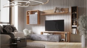 ДАЛЛАС Гостиная (модульная) цемент темный в Коротчаево - korotchaevo.ok-mebel.com | фото