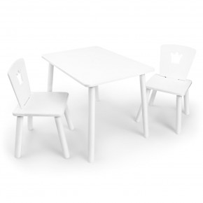 Детский комплект стол и два стула «Корона» Rolti Baby (белый/белый, массив березы/мдф) в Коротчаево - korotchaevo.ok-mebel.com | фото