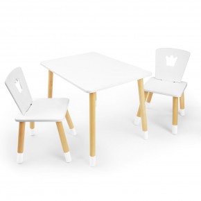 Детский комплект стол и два стула «Корона» Rolti Baby (белый/береза, массив березы/мдф) в Коротчаево - korotchaevo.ok-mebel.com | фото