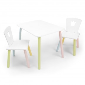 Детский комплект стол и два стула «Корона» Rolti Baby (белый/цветной, массив березы/мдф) в Коротчаево - korotchaevo.ok-mebel.com | фото