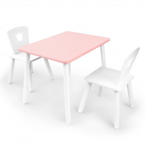 Детский комплект стол и два стула «Корона» Rolti Baby (розовый/белый, массив березы/мдф) в Коротчаево - korotchaevo.ok-mebel.com | фото