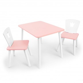 Детский комплект стол и два стула «Корона» Rolti Baby (розовый/розовый, массив березы/мдф) в Коротчаево - korotchaevo.ok-mebel.com | фото