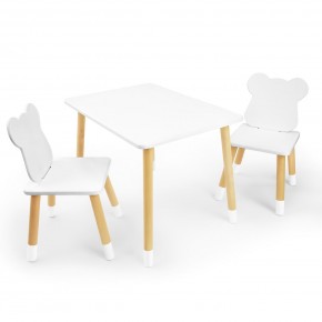 Детский комплект стол и два стула «Мишка» Rolti Baby (белый/береза, массив березы/мдф) в Коротчаево - korotchaevo.ok-mebel.com | фото