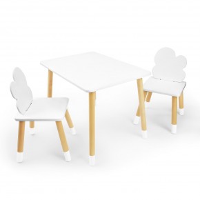 Детский комплект стол и два стула «Облачко» Rolti Baby (белый/береза, массив березы/мдф) в Коротчаево - korotchaevo.ok-mebel.com | фото