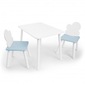 Детский комплект стол и два стула «Облачко» Rolti Baby (белый/голубой, массив березы/мдф) в Коротчаево - korotchaevo.ok-mebel.com | фото