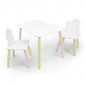 Детский комплект стол и два стула «Облачко» Rolti Baby (белый/цветной, массив березы/мдф) в Коротчаево - korotchaevo.ok-mebel.com | фото