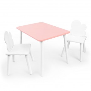 Детский комплект стол и два стула «Облачко» Rolti Baby (розовый/белый, массив березы/мдф) в Коротчаево - korotchaevo.ok-mebel.com | фото