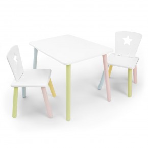 Детский комплект стол и два стула «Звезда» Rolti Baby (белый/цветной, массив березы/мдф) в Коротчаево - korotchaevo.ok-mebel.com | фото
