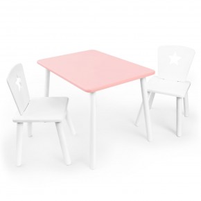 Детский комплект стол и два стула «Звезда» Rolti Baby (розовый/белый, массив березы/мдф) в Коротчаево - korotchaevo.ok-mebel.com | фото