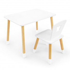 Детский комплект стол и стул «Корона» Rolti Baby (белый/береза, массив березы/мдф) в Коротчаево - korotchaevo.ok-mebel.com | фото