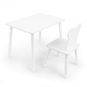 Детский комплект стол и стул «Мишка» Rolti Baby (белый/белый, массив березы/мдф) в Коротчаево - korotchaevo.ok-mebel.com | фото