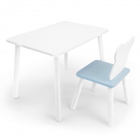 Детский комплект стол и стул «Мишка» Rolti Baby (белый/голубой, массив березы/мдф) в Коротчаево - korotchaevo.ok-mebel.com | фото