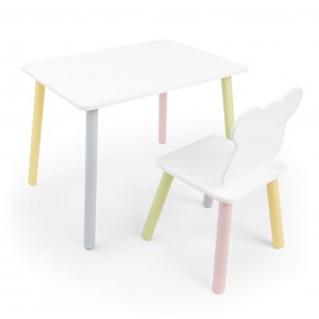 Детский комплект стол и стул «Мишка» Rolti Baby (белый/цветной, массив березы/мдф) в Коротчаево - korotchaevo.ok-mebel.com | фото