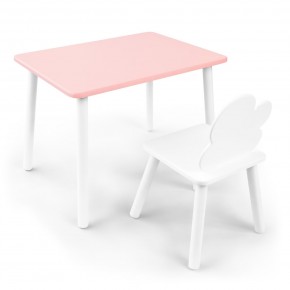 Детский комплект стол и стул «Облачко» Rolti Baby (розовый/белый, массив березы/мдф) в Коротчаево - korotchaevo.ok-mebel.com | фото