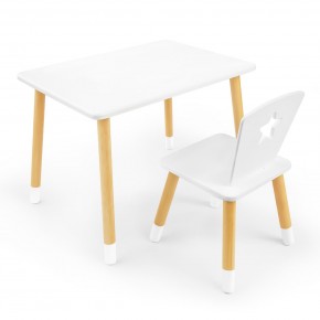 Детский комплект стол и стул «Звезда» Rolti Baby (белый/береза, массив березы/мдф) в Коротчаево - korotchaevo.ok-mebel.com | фото