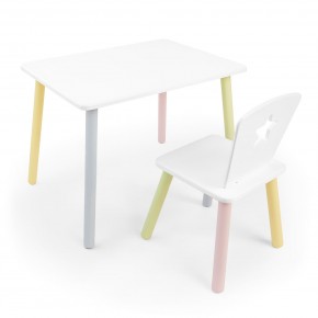 Детский комплект стол и стул «Звезда» Rolti Baby (белый/цветной, массив березы/мдф) в Коротчаево - korotchaevo.ok-mebel.com | фото