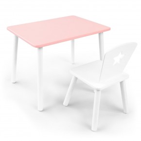 Детский комплект стол и стул «Звезда» Rolti Baby (розовый/белый, массив березы/мдф) в Коротчаево - korotchaevo.ok-mebel.com | фото 1