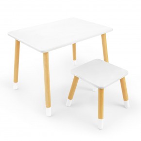 Детский комплект стол и табурет Rolti Baby (белая столешница/белое сиденье/береза ножки) в Коротчаево - korotchaevo.ok-mebel.com | фото