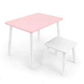 Детский комплект стол и табурет Rolti Baby (розовая столешница/белое сиденье/белые ножки) в Коротчаево - korotchaevo.ok-mebel.com | фото 1
