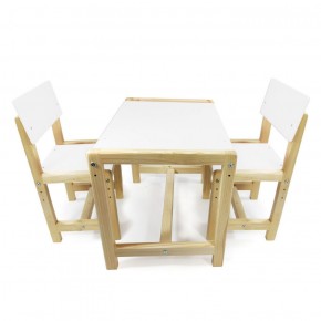 Детский растущий комплект стол и два стула  Я САМ "Лофт" (Белый, Сосна) в Коротчаево - korotchaevo.ok-mebel.com | фото