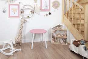 Детский стол круглый Rolti Baby (розовый/белый, массив березы/мдф) в Коротчаево - korotchaevo.ok-mebel.com | фото