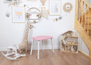 Детский стол Rolti Baby «Облачко»  (розовый/белый, массив березы/мдф) в Коротчаево - korotchaevo.ok-mebel.com | фото