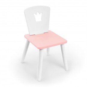 Детский стул Rolti Baby «Корона» (белый/розовый/белый, массив березы/мдф) в Коротчаево - korotchaevo.ok-mebel.com | фото 1