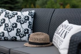 Диван пластиковый Корфу (Corfu love seat) графит в Коротчаево - korotchaevo.ok-mebel.com | фото 6