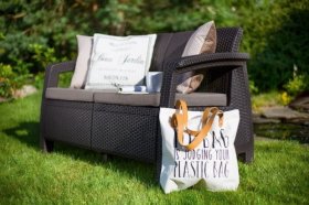Диван пластиковый Корфу (Corfu love seat) коричневый - серо-бежевый* в Коротчаево - korotchaevo.ok-mebel.com | фото 3