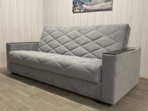 Диван Престиж-15 (НПБ+МДФ) велюр Sensey silver в Коротчаево - korotchaevo.ok-mebel.com | фото 2