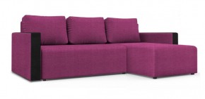 Диван угловой Алиса 3 Shaggy FUCHSIA - TEOS BLACK в Коротчаево - korotchaevo.ok-mebel.com | фото