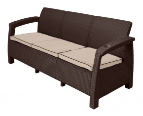 Диван Yalta Premium Sofa 3 Set (Ялта) шоколадный (+подушки под спину) в Коротчаево - korotchaevo.ok-mebel.com | фото
