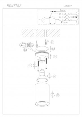 DK3007-WH Накладной светильник влагозащ., IP 44, 15 Вт, GU10, белый, алюминий в Коротчаево - korotchaevo.ok-mebel.com | фото 4