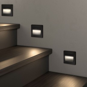 DK3050-BK Светильник встраиваемый в стену, IP 20, LED 3000, 1 Вт, черный пластик в Коротчаево - korotchaevo.ok-mebel.com | фото 3