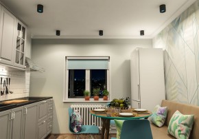 DK3090-BK+CY Светильник накладной IP 20, 10 Вт, GU5.3, LED, черный/голубой, пластик в Коротчаево - korotchaevo.ok-mebel.com | фото 2